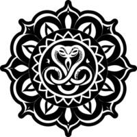 Solid style icon depicting snake tattoo vector