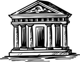 A vintage style illustration of a bank building vector