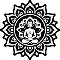 An icon depicting bodhisattva in glyph style vector