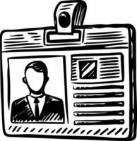 A sketchy style illustration of an employee card vector