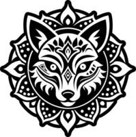 A glyph style icon of fox head vector