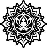 A glyph style icon denoting avalokiteshvara vector