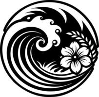 Water wave icon in solid style symbol vector