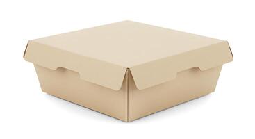 A cardboard box with a lid on a white background photo