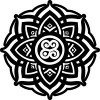 Solid icon showing sand mandala artwork vector