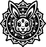 A filled style icon showing rabbit mandala vector