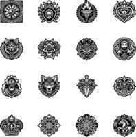 Set of medieval and renaissance emblems vector