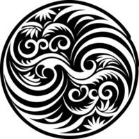 Ocean waves icon in solid style vector