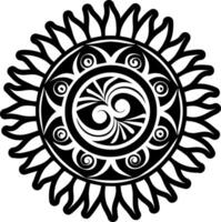 Native sun icon in filled style vector