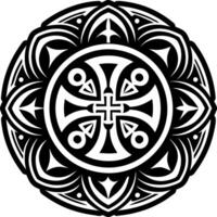 A holy cross icon in glyph style vector
