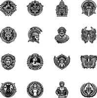 Set of ancient roman emblems vector