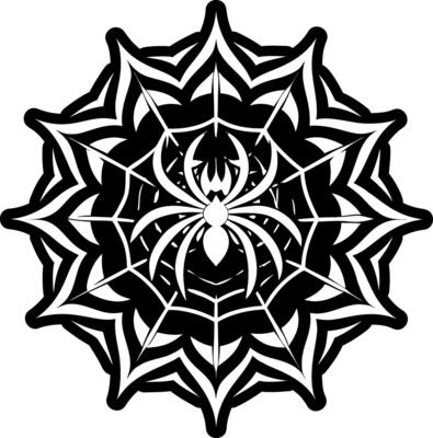 A glyph style icon of spider tattoo