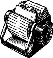 A vintage style illustration showing rolodex file vector