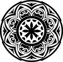 A glyphy style icon of mandala symbol vector