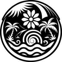 A hawaiian wave icon in solid style vector