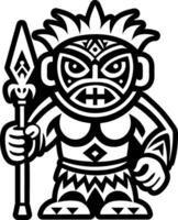 A hawaiian warrior symbol icon in solid style vector