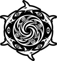 Spiral symbol icon of filled icon vector
