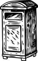 A sketchy style illustration of a po box vector