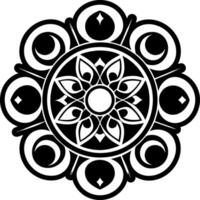 Solid icon showing moon mandala celestial pattern vector