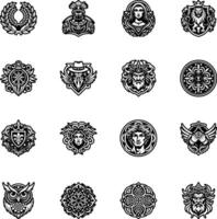 Set of medieval and renaissance style emblems vector