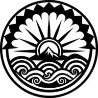 A sunrise symbol icon in glyph style vector