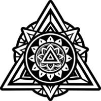 A glyph style icon of pyram sacred shape vector