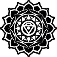 A filled style icon showing root chakra vector