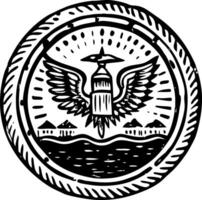 A sketchy style illustration of a company seal vector