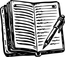 A sketchy style illustration of a notebook vector
