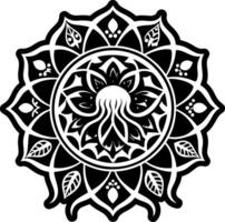 A filled style icon of jellyfish mandala vector