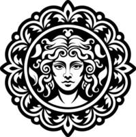 Medusa head in ornate frame vector