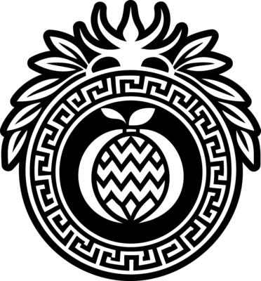 A glyph style icon of pomegranate tattoo