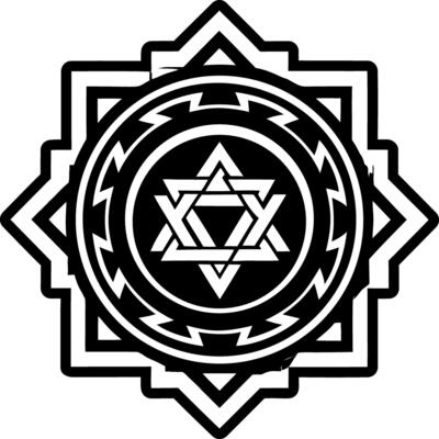A glyph style icon of yantra tattoo