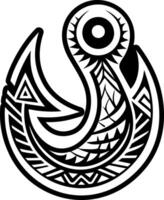 A glyph style icon of fishhook vector