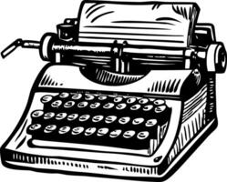 A vintage style illustration of a typewriter vector
