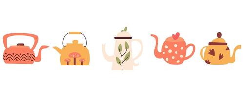 Seamless Teapot Pattern - Colorful Teapots in Various Sizes for Backgrounds and Designs vector