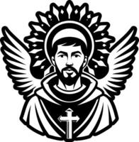 A solid style icon showing francis tattoo vector