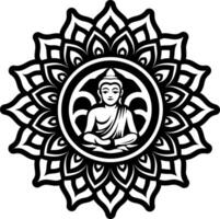 A glyph style icon of buddhist spiritual symbol vector