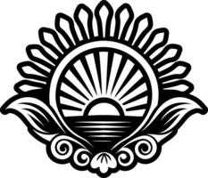 sunrise view icon in solid style vector