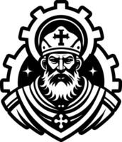 A solid style icon showing saint peter tattoo vector