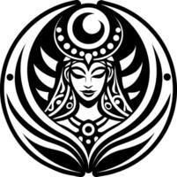 A hina goddess icon in solid style vector