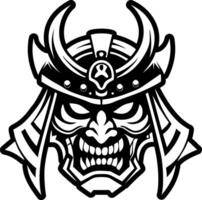 A solid style icon of samurai tattoo vector