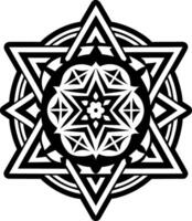 A glyph style icon of merkaba sacred symbol vector
