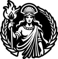 A glyph style icon of wisdom torch vector