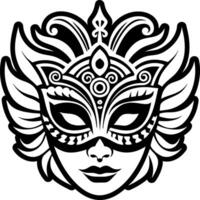 A glyph style icon of venetian mask vector
