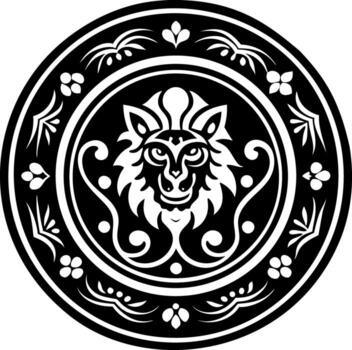 A solid style icon showing ceramic plate vector