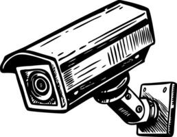 A sketchy style illustration of a security camera vector