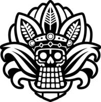 Mayan god icon in solid style vector
