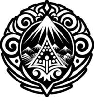 A filled style icon of volcano symbol vector