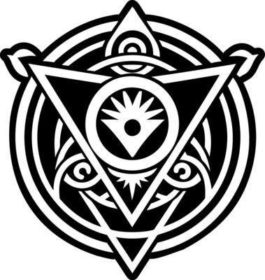 A solid style icon representing spiritual transformation tattoo